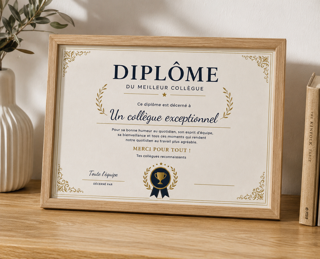 Diplôme du meilleur collègue