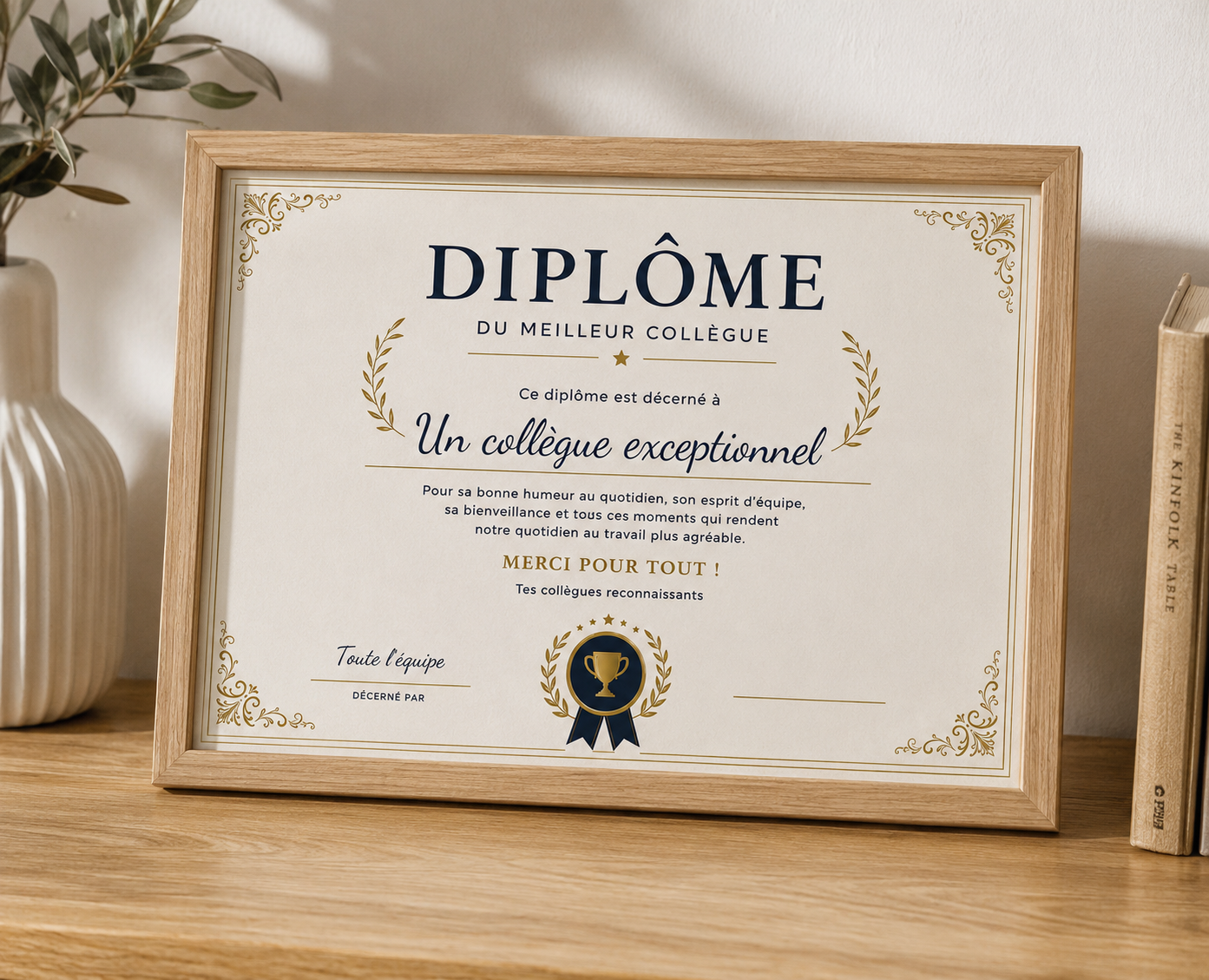 Diplôme du meilleur collègue