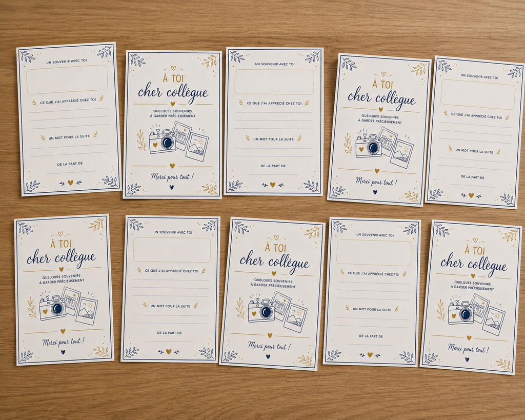 Lot de 10 Cartes Souvenirs