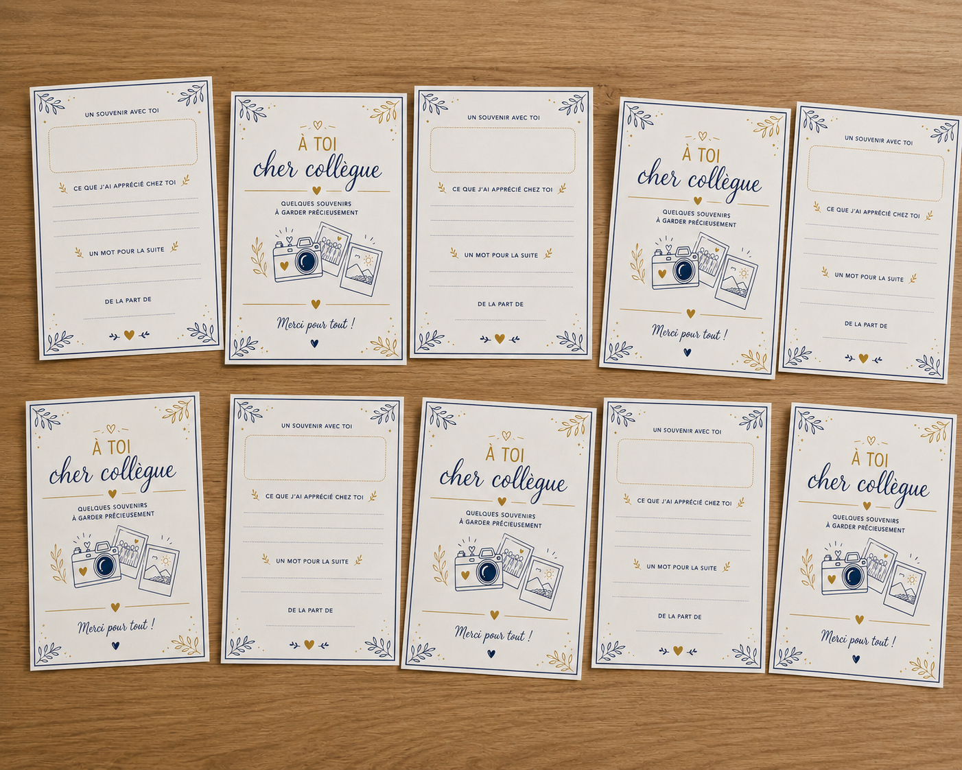 Lot de 10 Cartes Souvenirs