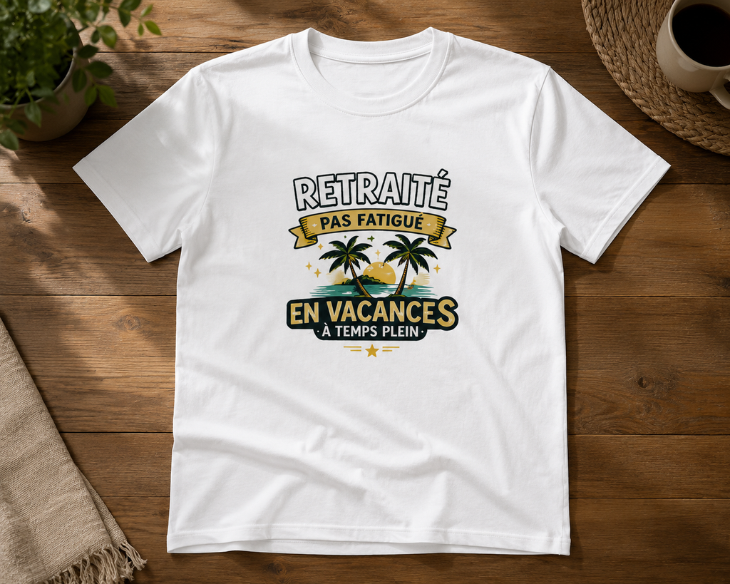 T-shirt Homme "Retraité pas fatigué"