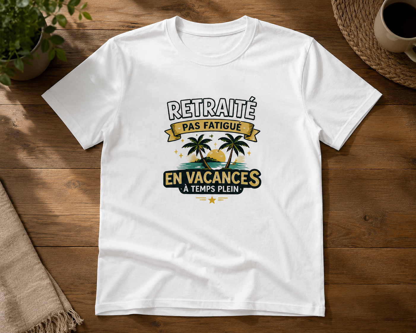 T-shirt Homme "Retraité pas fatigué"